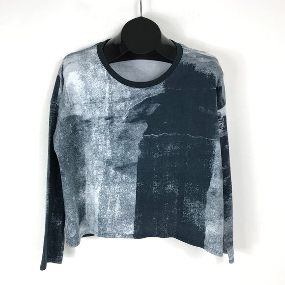 Helmut Lang Graphic Print Cropped Sweatshirt Women's Medium 100% Cotton Boxy - Picture 1 of 11